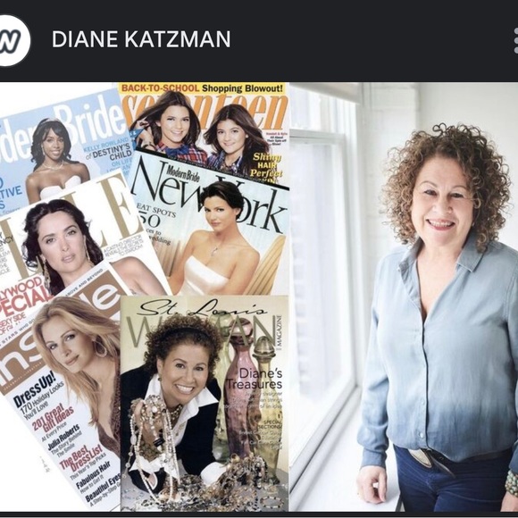 Diane Katzman signature Rhinestones dangle & drop earrings NOS featured in Elle - Picture 9 of 9